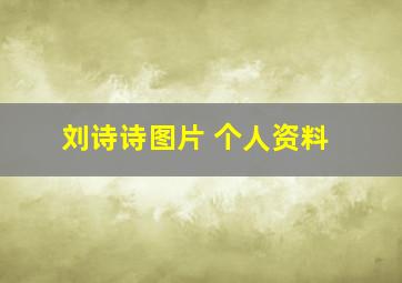 刘诗诗图片 个人资料